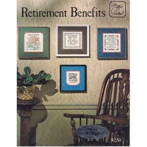 Vintage Cross Stitch Patterns, Retirement Benefits by Three Needles, Needlework